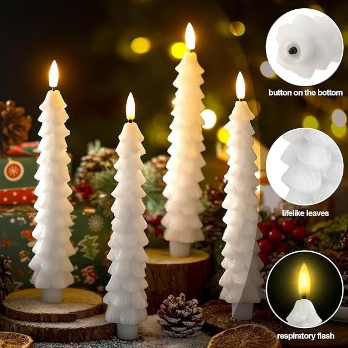 Christmas Flameless Taper Candles